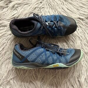 Merrell Trailer Glove 4 Knit Trail Running Shoes Navy Blue  Women's 8.5 Hiking